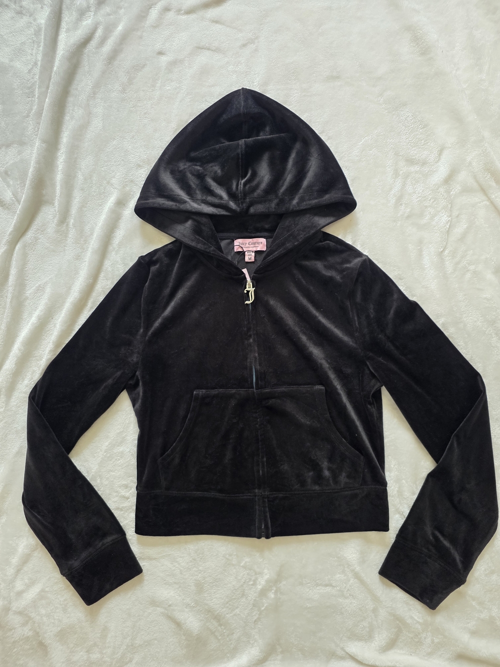 NWT Juicy Couture OG Bling Liquorice Black Velour Tracksuit Set Rhinestone Logo - Picture 6 of 15